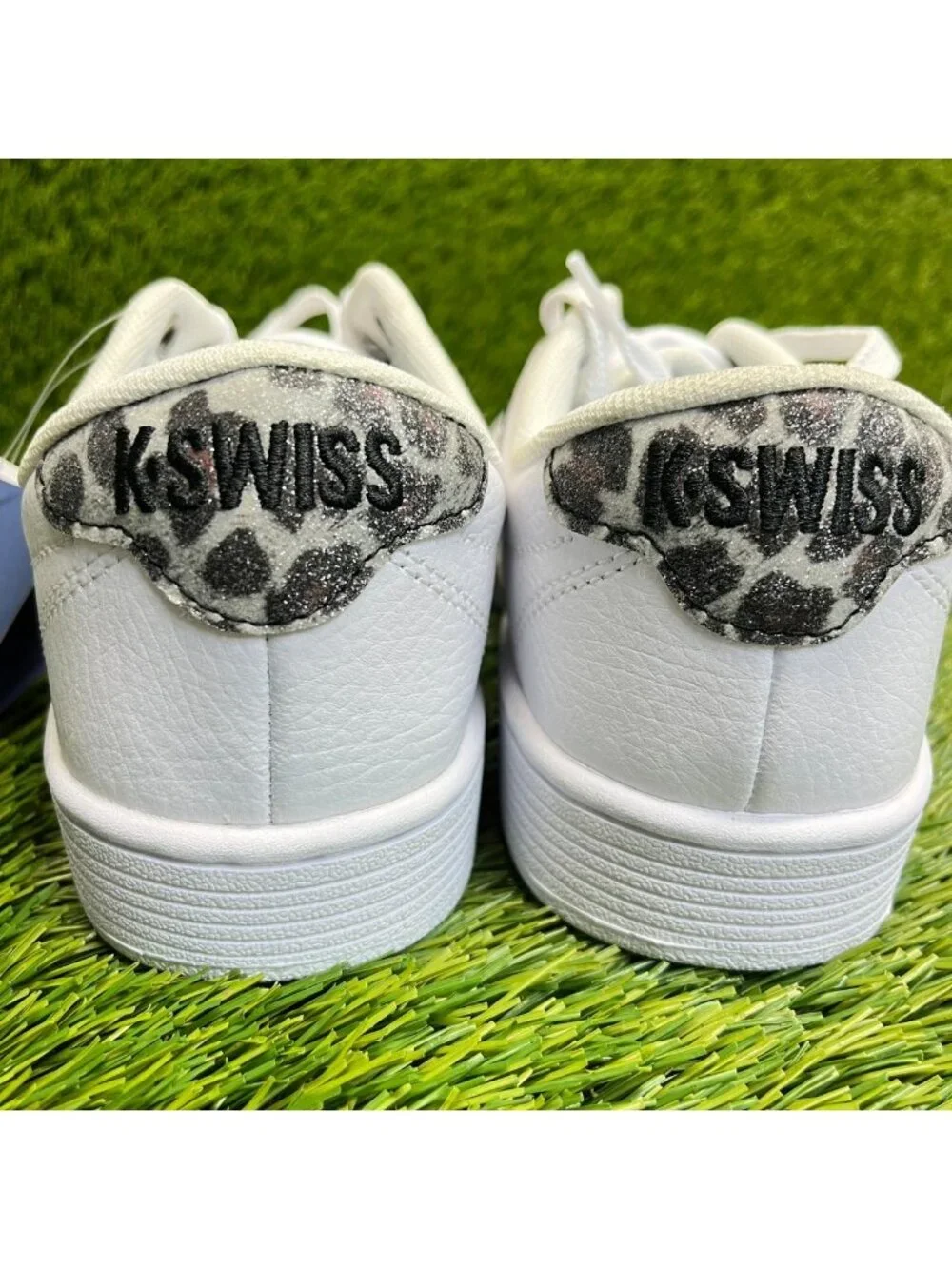 K-Swiss Court Pro II Leopard Womens Size 8.5 White Black Athletic Shoes Sneakers